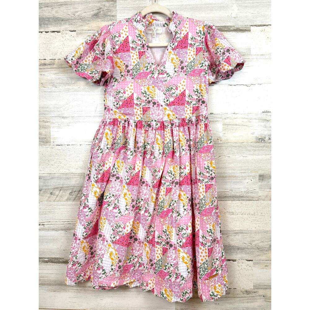 Simply Southern Womens XS Pink Quilted Cotton Mini Dress Boho Western NWT Summer